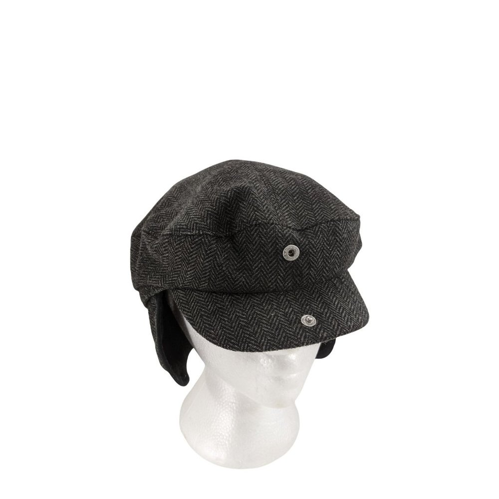 NEW Dockers Gray Herringbone Scally Newsboy Golfer Cap Earflap Ivy Size Small